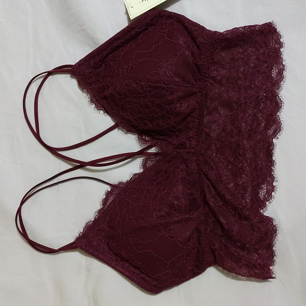 Hollister/Gilly Hicks Longline Bralette: Burgundy